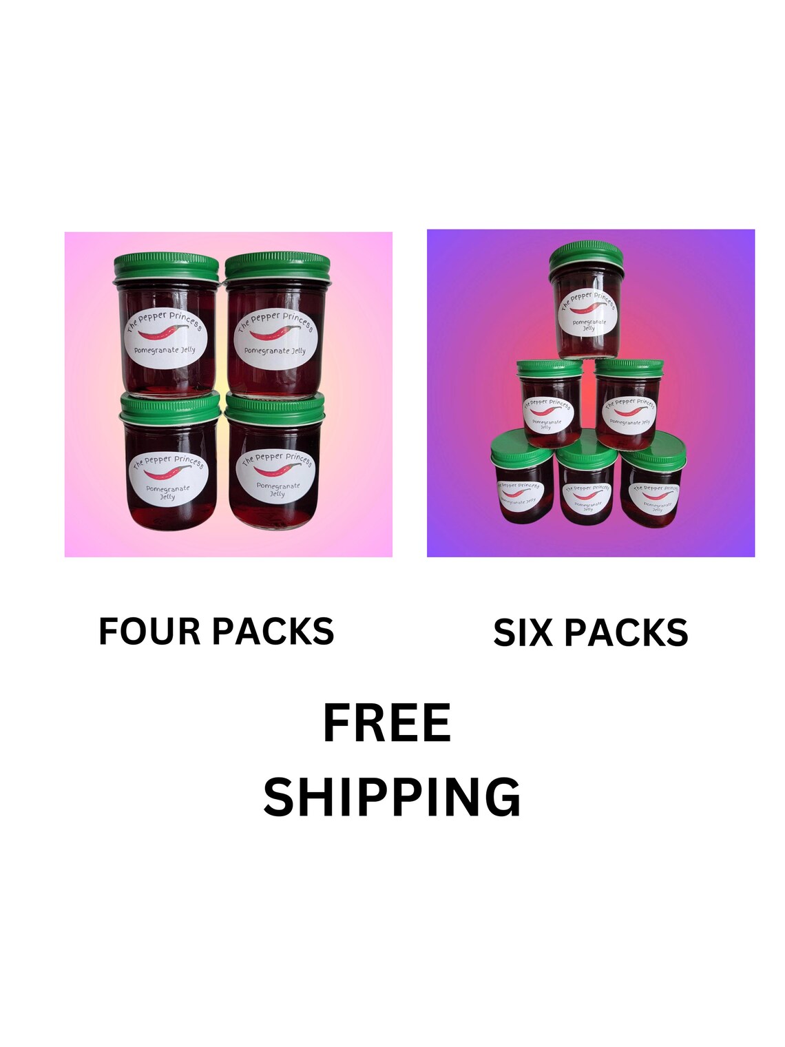 Pomegranate Jelly 4 or 6 Pack Bundle w/ Free Shipping