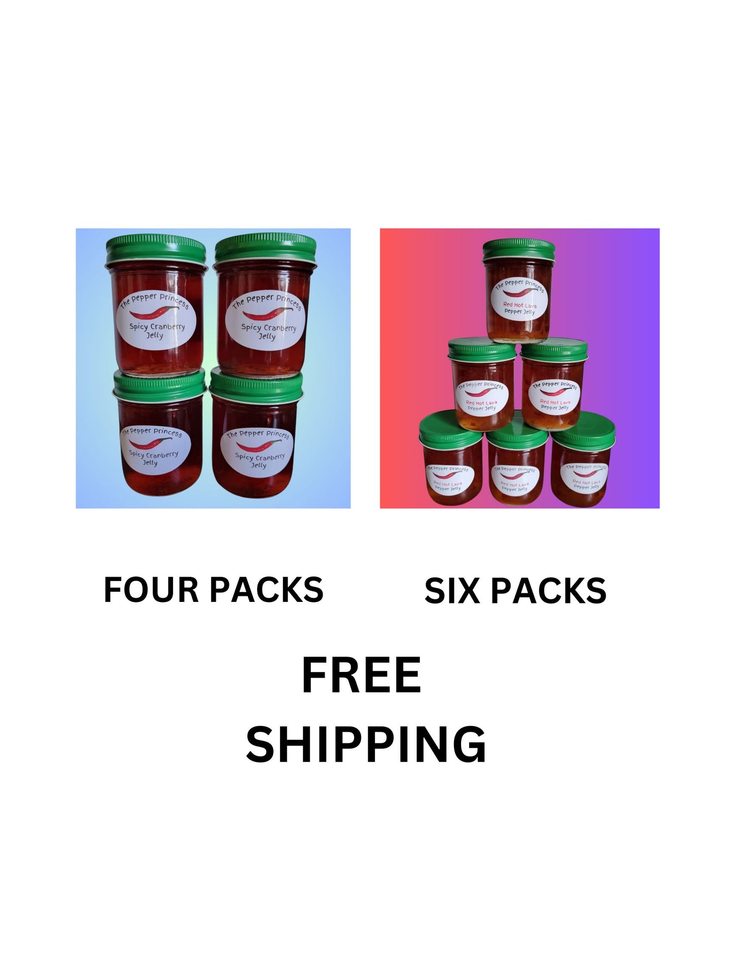 Red Hot Lava Pepper Jelly 4 or 6 Pack Bundle w/Free Shipping