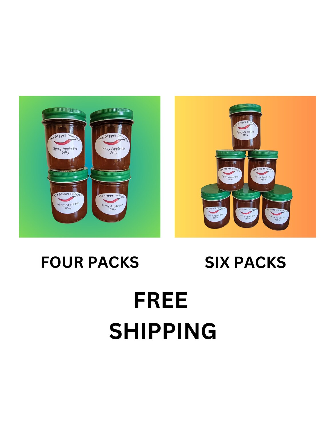 Spicy Apple Pie Jelly 4 or 6 Pack Bundle w/Free Shipping