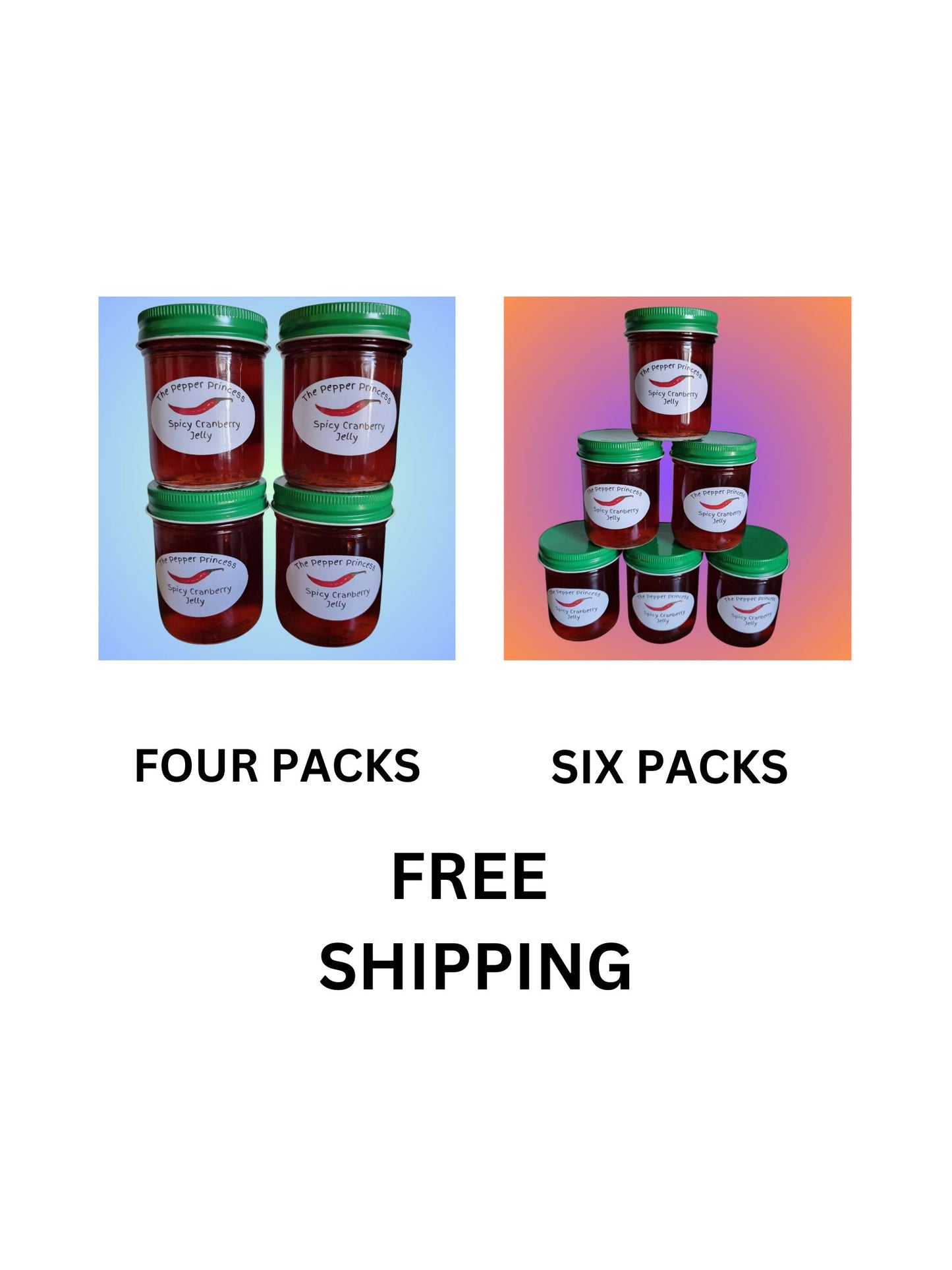 Spicy Cranberry Jelly 4 or 6 Pack Bundle w/Free Shipping