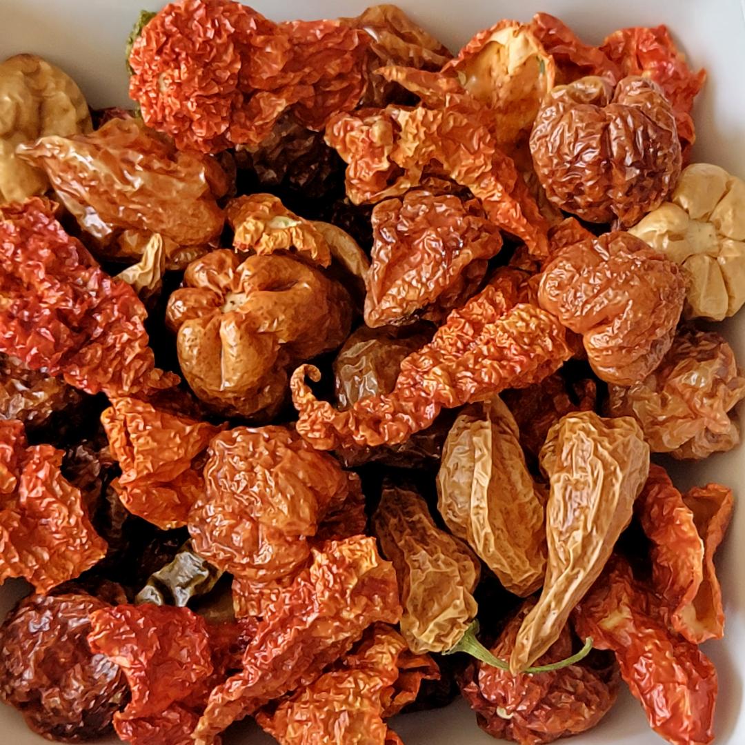 Mixed Dried Superhot Peppers 2 ounce