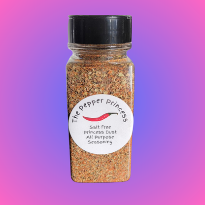 Salt-Free Princess Dust All-Purpose Seasoning – Gluten-Free Herb & Spice Blend for Meats, Veggies & More (5.5 oz Shaker)