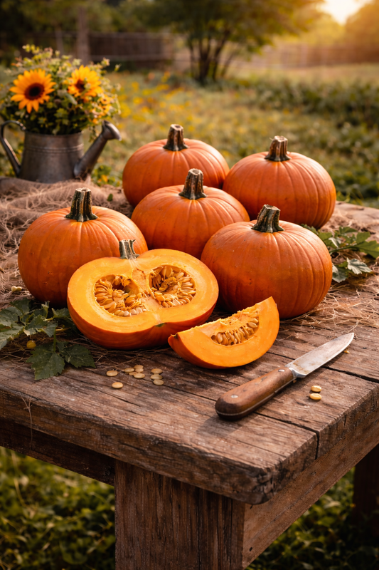 Sugar Pie Pumpkin Seeds – Heirloom Pie Pumpkin – Sweet Small Baking Pumpkin – Non-GMO Garden Seeds