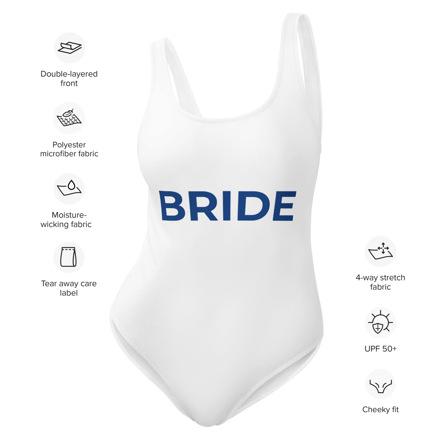 BRIDE One Piece White Swimsuit