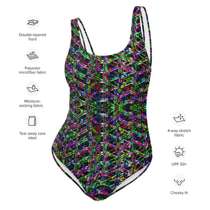 Black Matrix Multi Colored One Piece Swimsuit