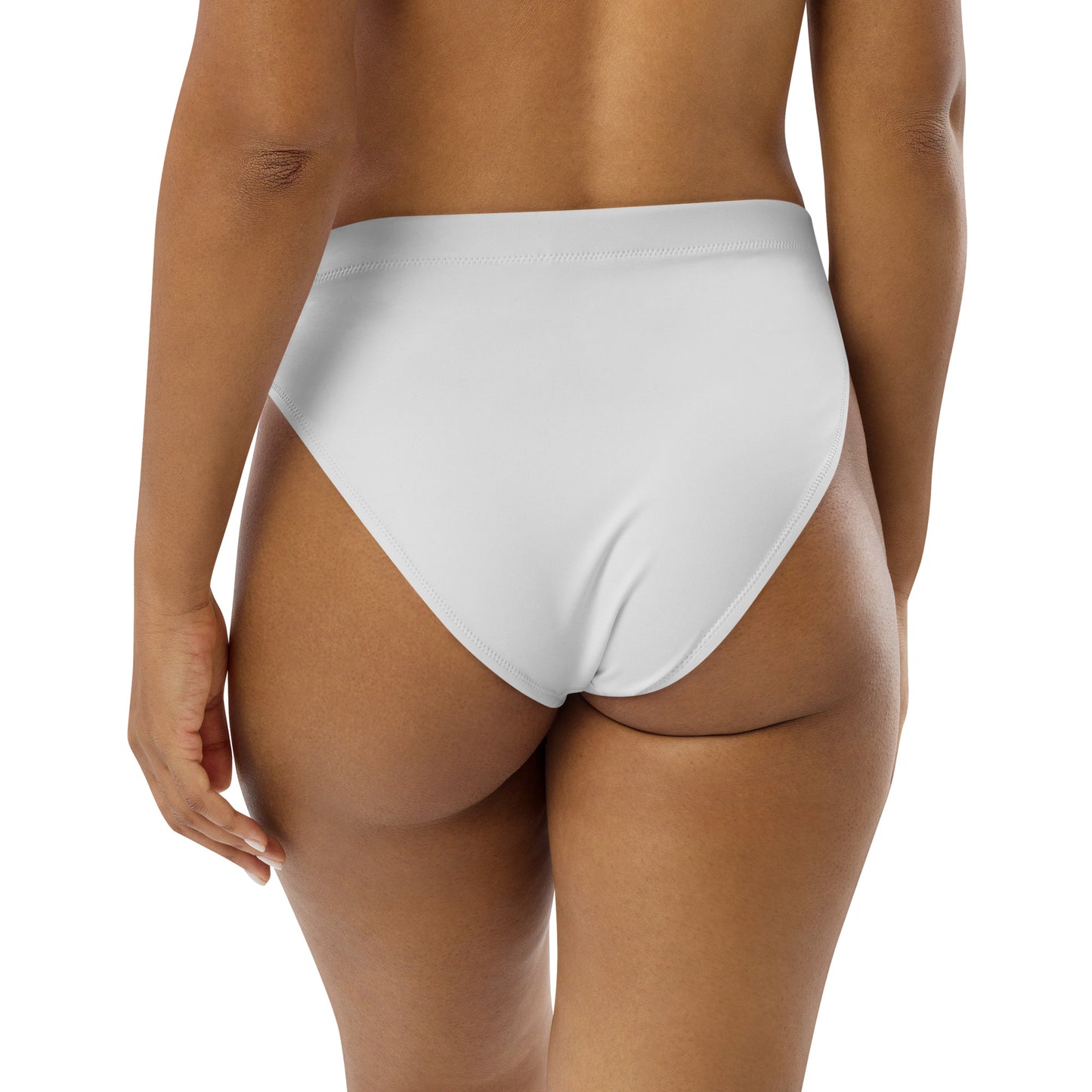 White Recycled High Waisted Bikini Bottom