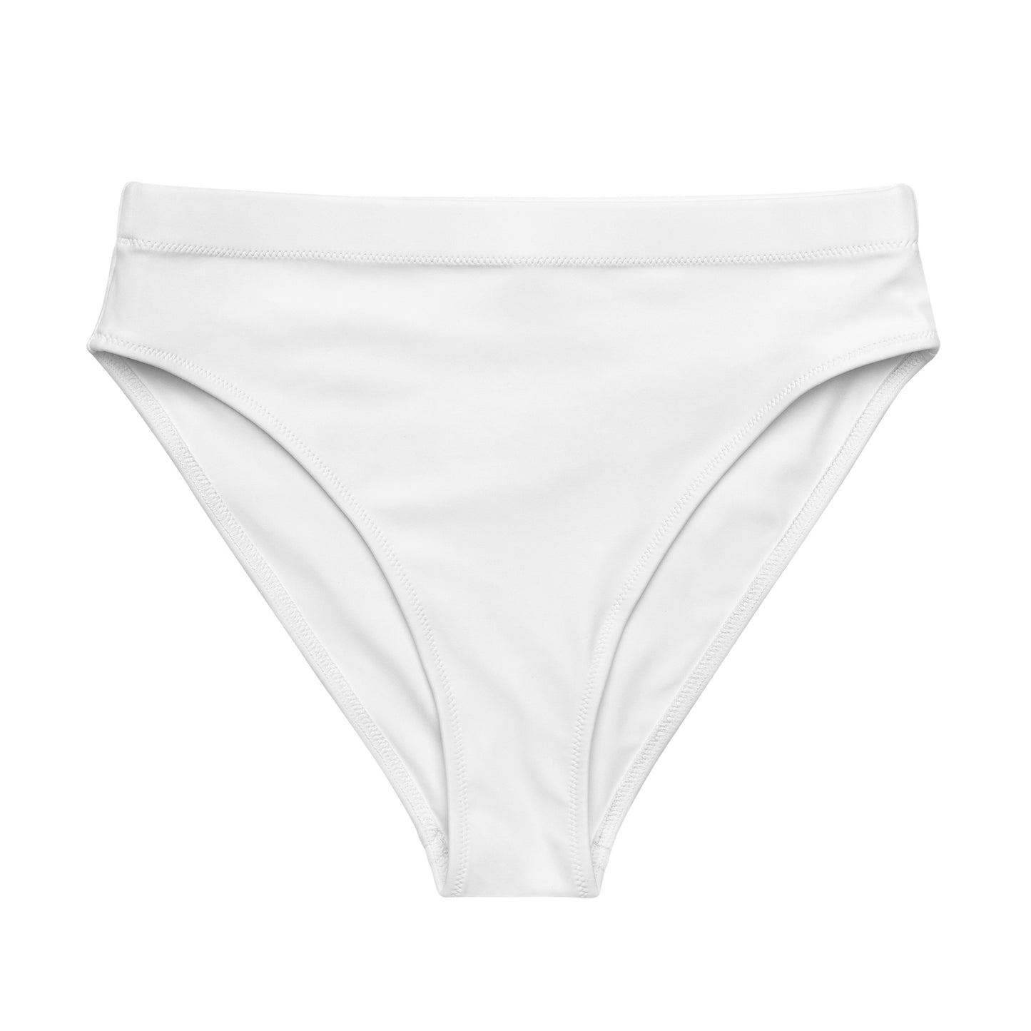 White Recycled High Waisted Bikini Bottom