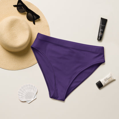 Purple Recycled High Waisted Bikini Bottom