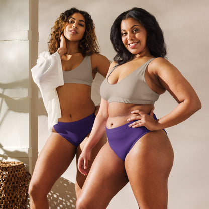 Purple Recycled High Waisted Bikini Bottom