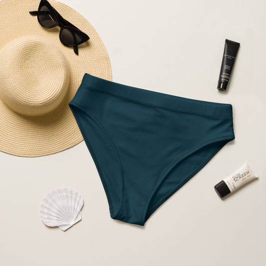 Dark Green Recycled High Waisted Bikini Bottom