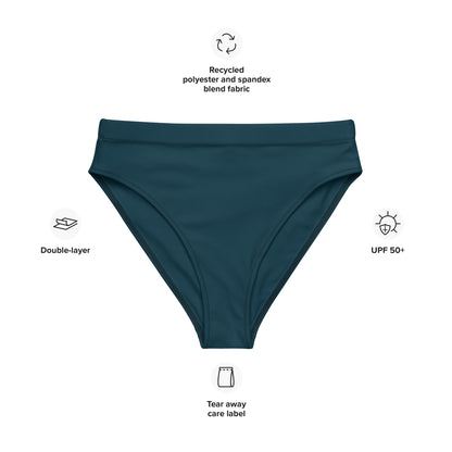 Dark Green Recycled High Waisted Bikini Bottom