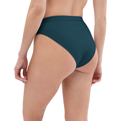 Dark Green Recycled High Waisted Bikini Bottom