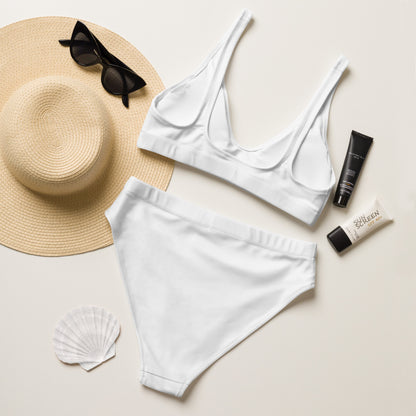 White Recycled High Waisted Bikini