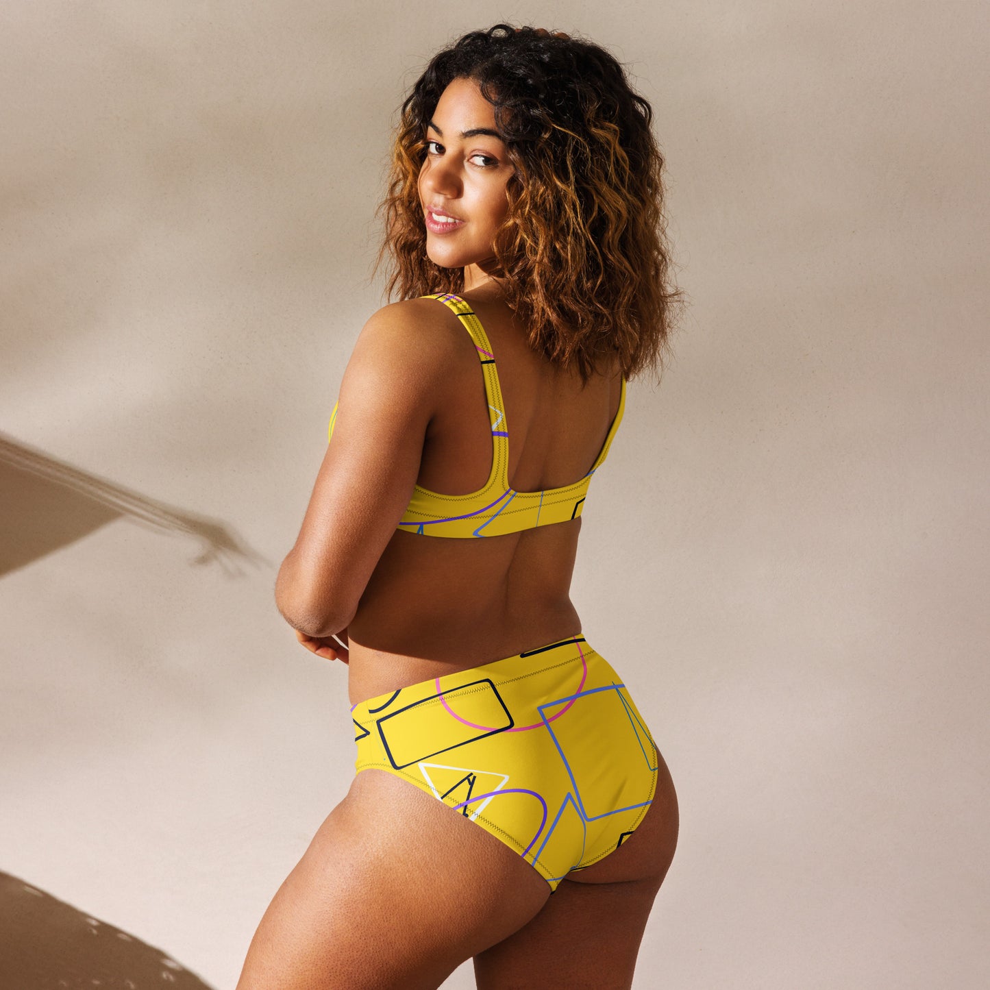 Yellow Matrix Recycled High Waisted Bikini