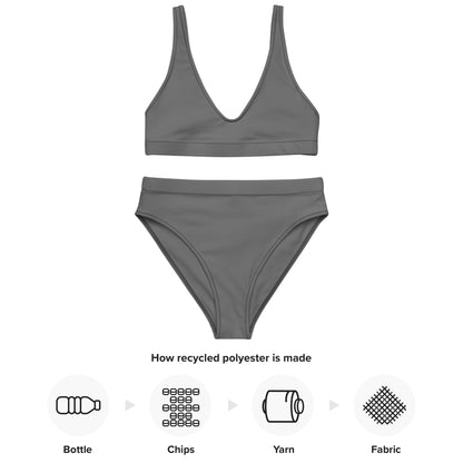 Gray Recycled High Waisted Bikini