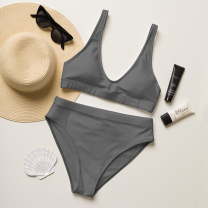 Gray Recycled High Waisted Bikini