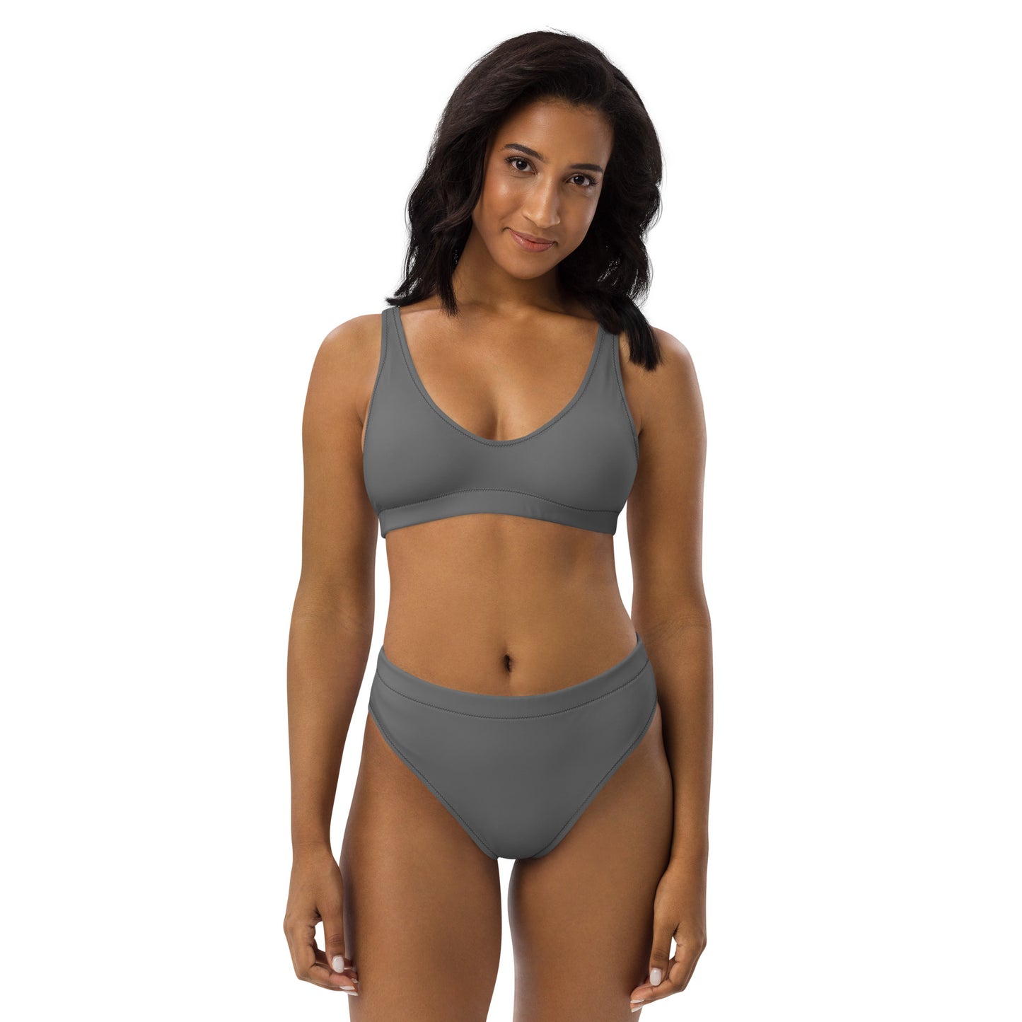 Gray Recycled High Waisted Bikini