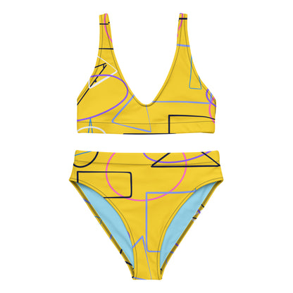 Yellow Matrix Recycled High Waisted Bikini