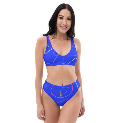 Blue Matrix Recycled High Wasited Bikini