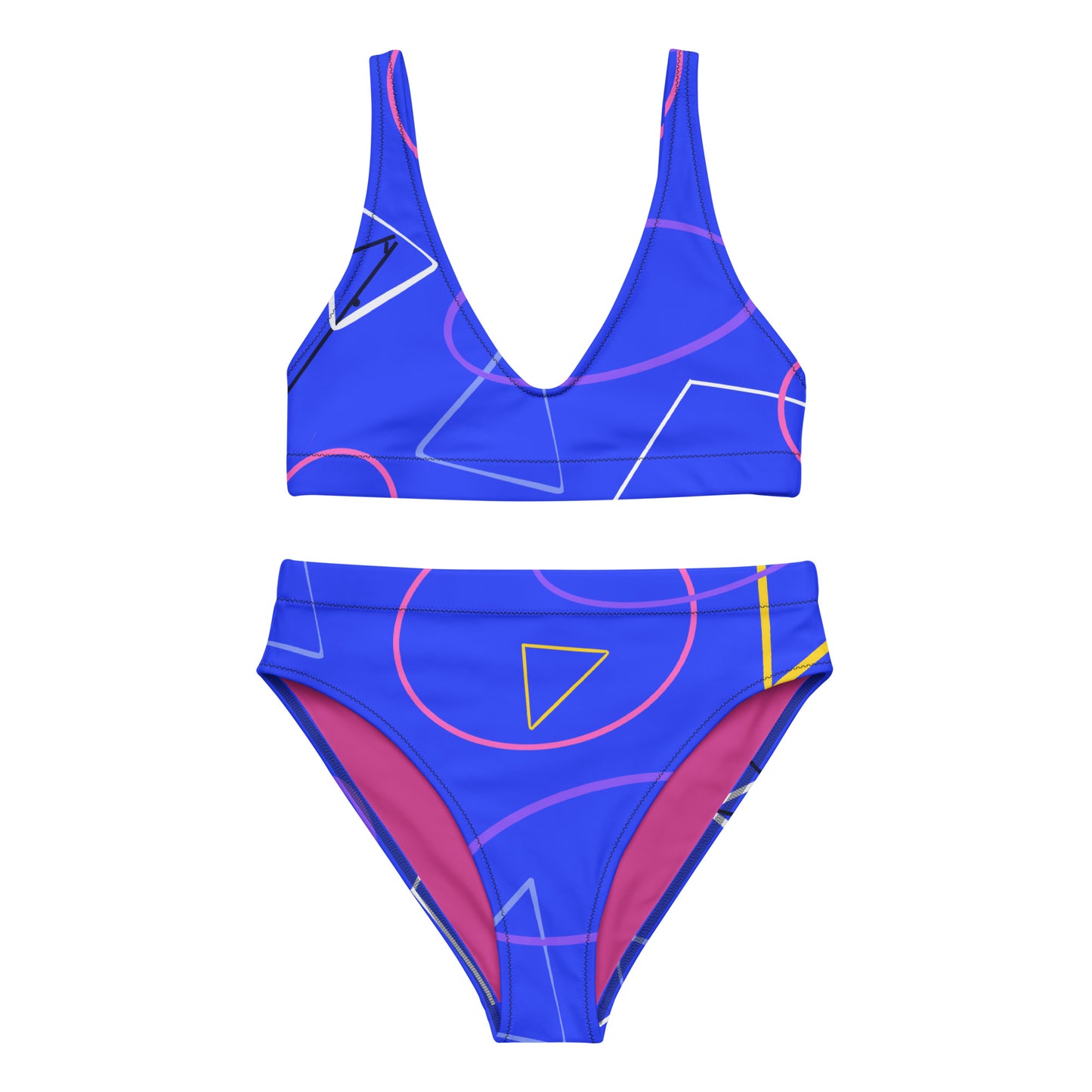 Blue Matrix Recycled High Wasited Bikini