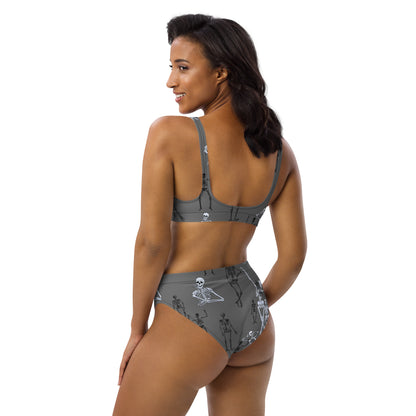 Grey Skeleton Recycled High Waisted Bikini