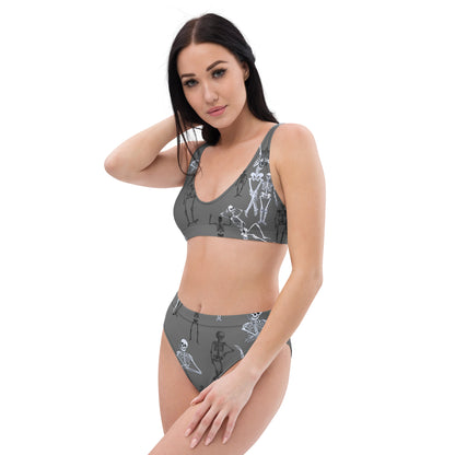 Grey Skeleton Recycled High Waisted Bikini