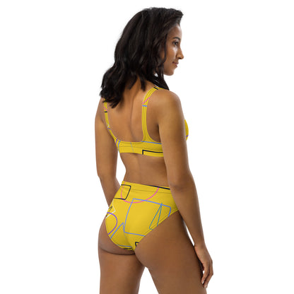 Yellow Matrix Recycled High Waisted Bikini