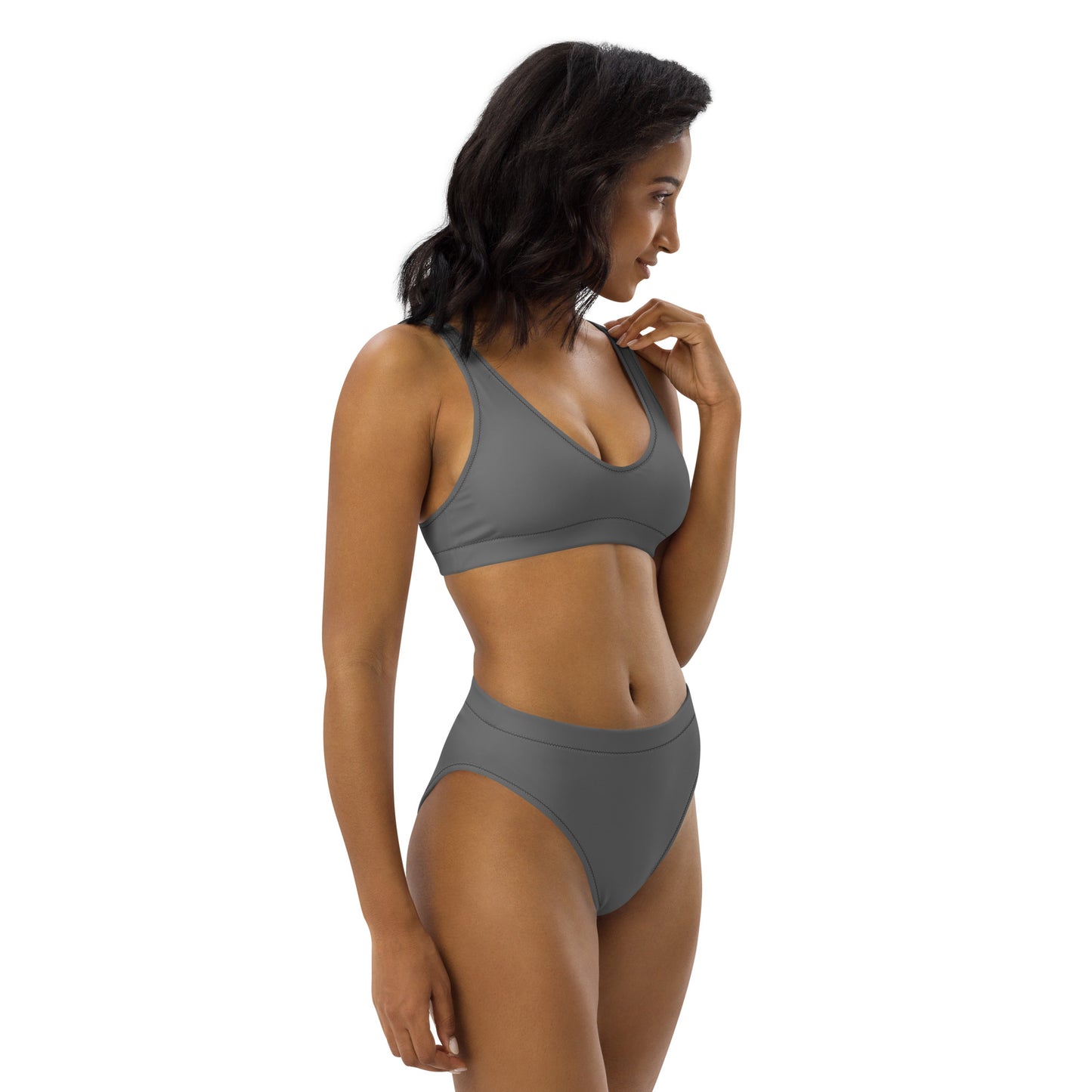 Gray Recycled High Waisted Bikini