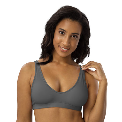 Solid Gray Recycled Padded Bikini Top