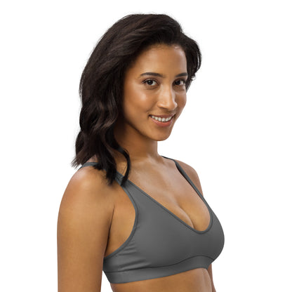 Solid Gray Recycled Padded Bikini Top