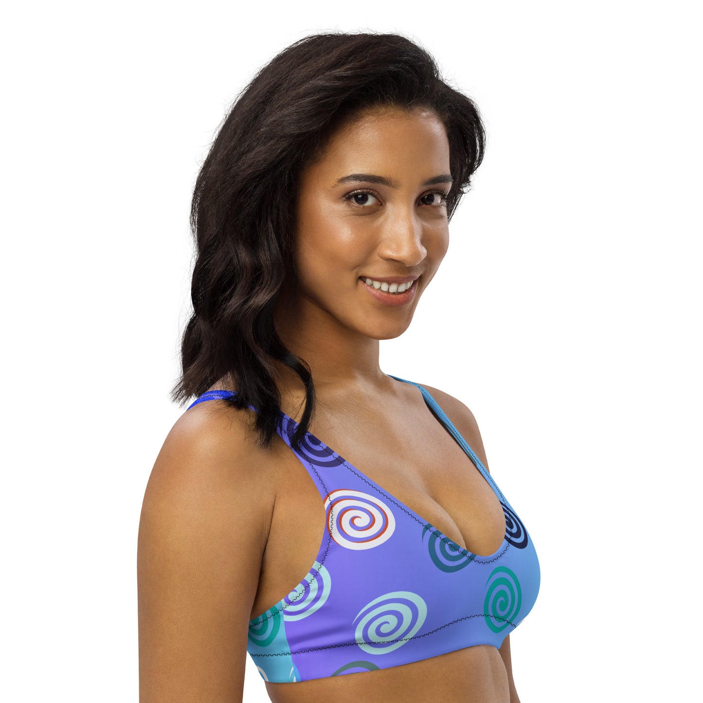 Purple to Blue Fade Recycled Padded Bikini Top