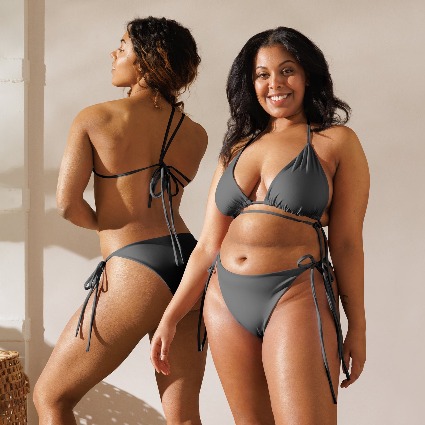 Gray Recycled String Bikini