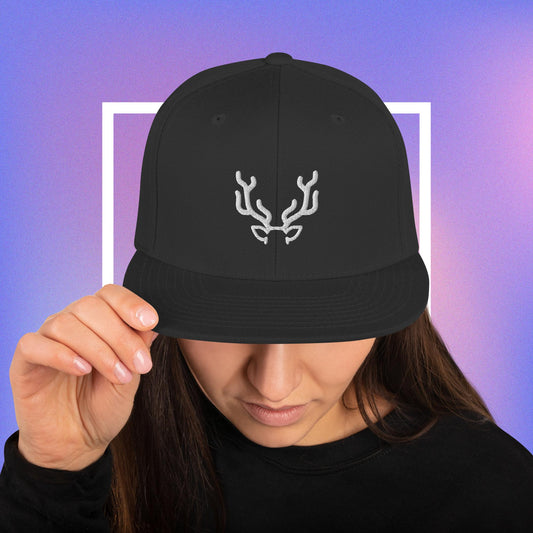 Deer Antler Purple Background Snapback Hat