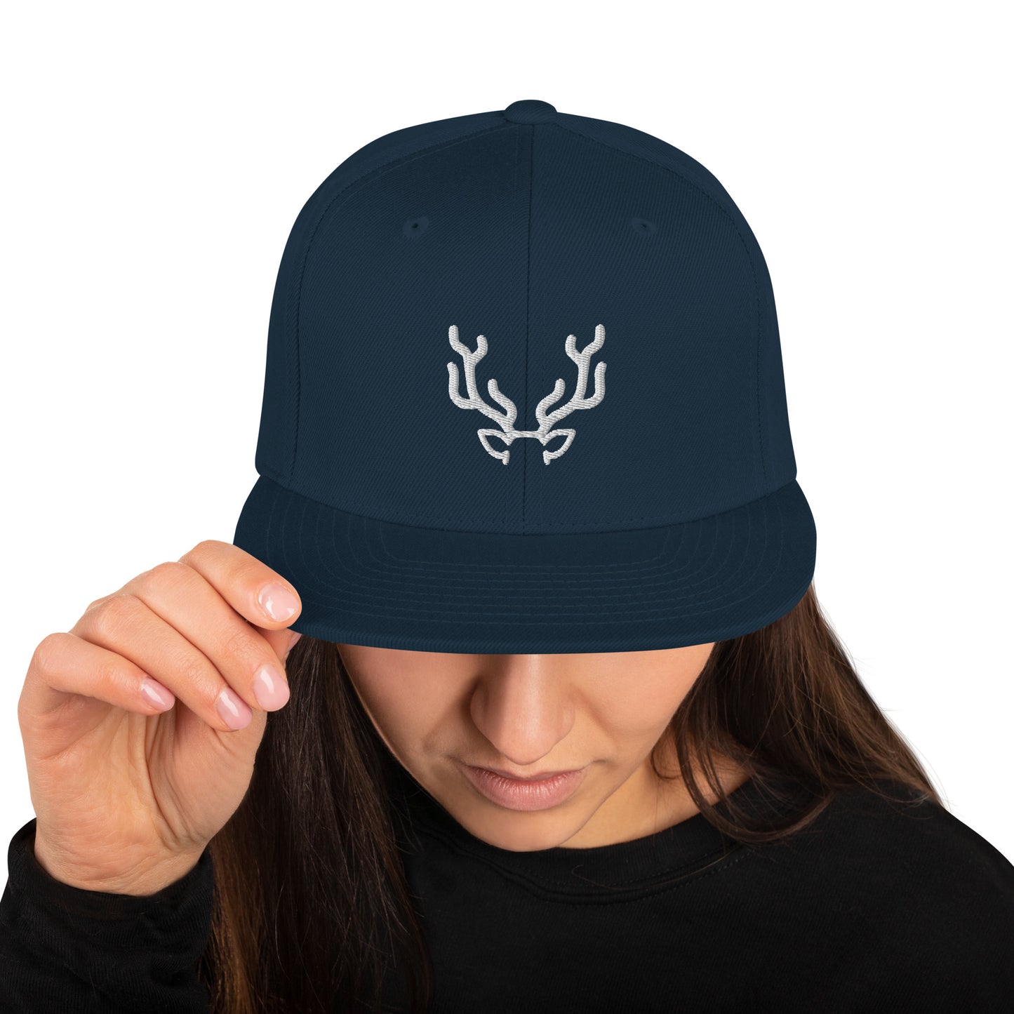 Deer Head & Antlers Snapback Hat