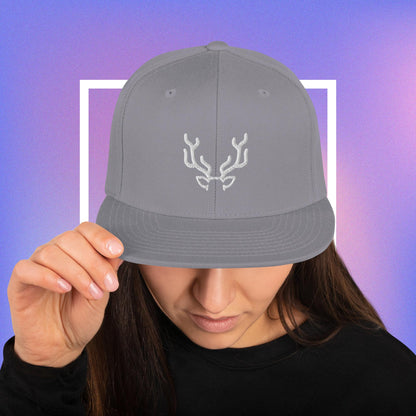 Deer Antler Purple Background Snapback Hat