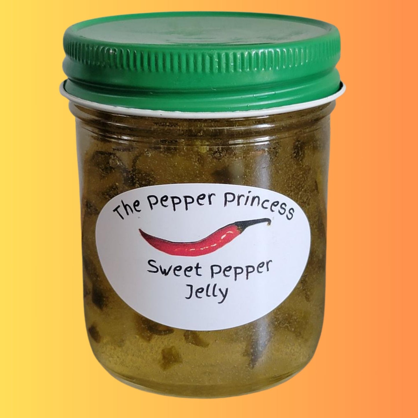 Sweet Pepper Jelly, Homemade Small Batch Pepper Jelly 8oz Jar